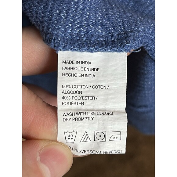 Van Heusen 1/4 Zip Men's XL Blue Long Sleeve Pull Over India Cotton Polyester - Picture 5 of 7